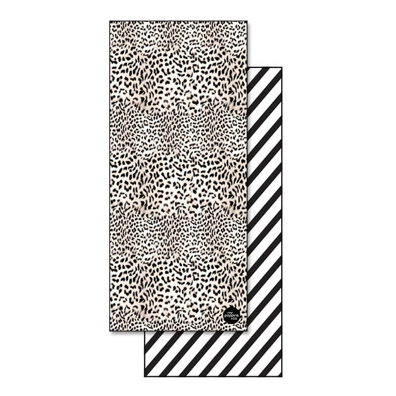 cheetah print towel with stripped back