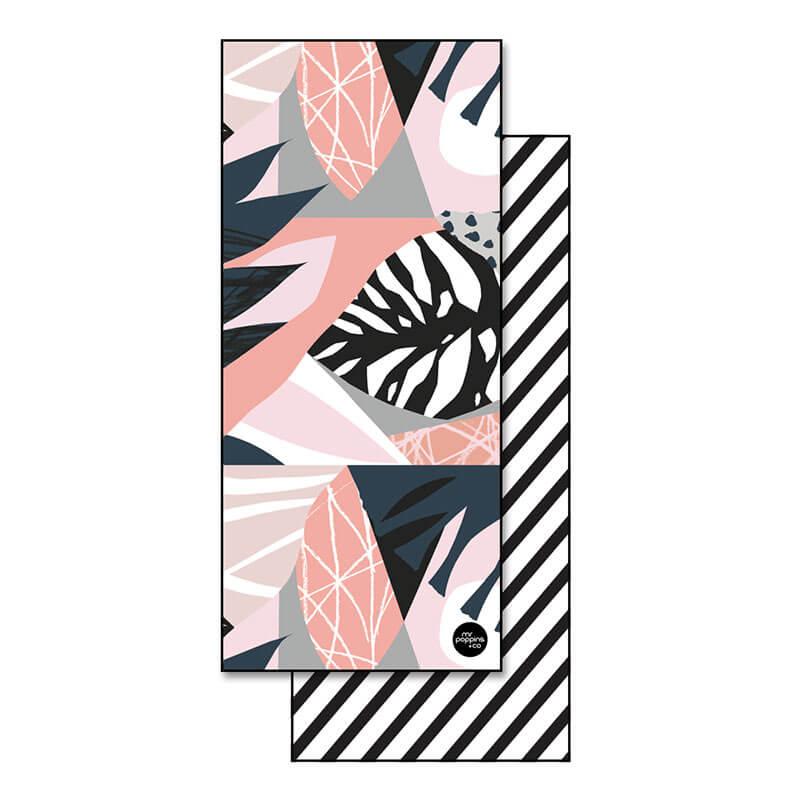 modern geometric sand free towel in pink and black
