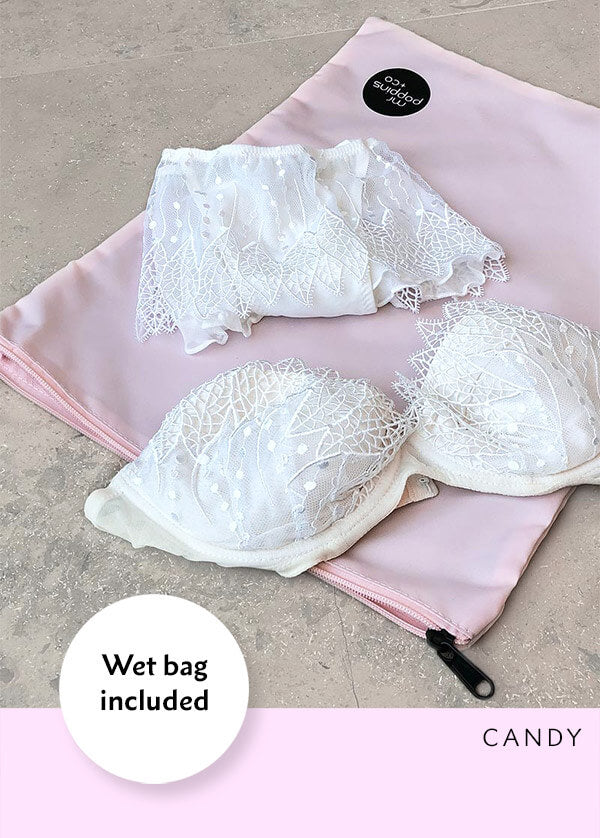 wet bag packing cell with delicate lingerie on top