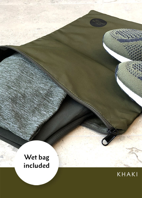 Wet bag packing cells for protecting shoes and clothes