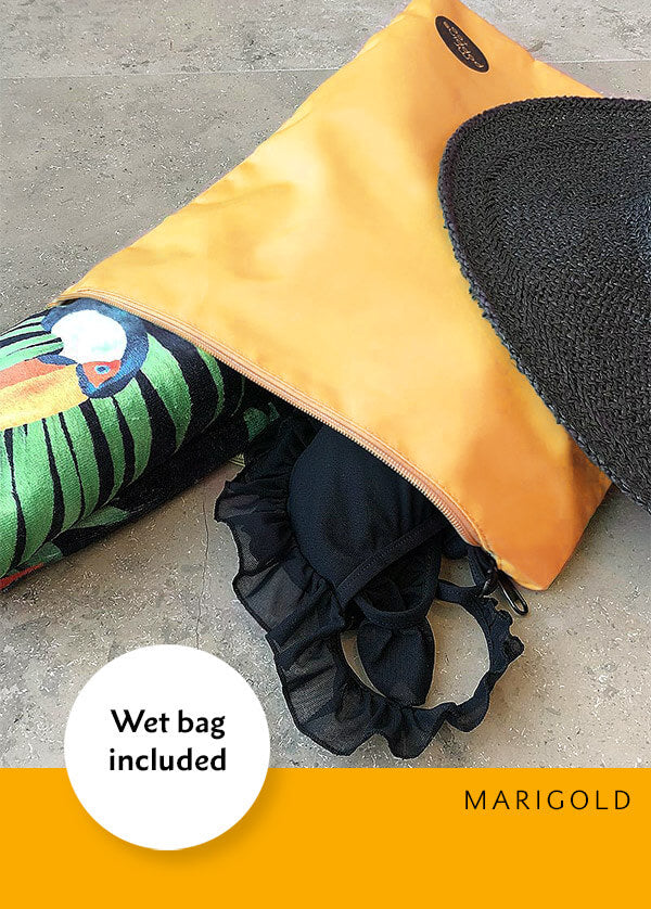 Marigold wetbag included in the 45L travel bag